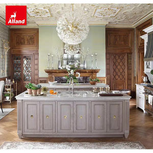 Gabinete de <span class=keywords><strong>Cocina</strong></span> de Alta Calidad Allandgroup, Estilo Americano, Madera Maciza de Roble Rojo y Arce, con Inserto de Madera con Ranuras - Product Image 1