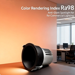Projecteur LED encastré anti-éblouissement à <span class=keywords><strong>spectre</strong></span> complet IP44 noir, pour salon, plafond, CRI élevé, en aluminium, COB, pour éclairage mural - Product Image 1