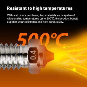Buse bimétallique or DLC acier trempé 0.4mm 0.6mm 0.8mm buse pour <span class=keywords><strong>E3DV6</strong></span>/ PRUSAi3 /MK3/ MK3S - Product Image 5