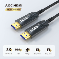 Cable HDMI de Fibra Óptica AOC 8K, 48 Gbps, 8K60Hz, 4K120Hz, Chapado en Oro, Aleación de Zinc, TPE, Largo Alcance, HDMI Óptico, Personalizado OEM, Directo de Fábrica