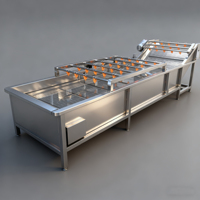 Lavadora de verduras automática multiusos para zanahorias, patatas, manzanas envasadas, producción eficiente, Eliminación de Pesticidas de barro de bajo ruido