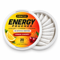 OEM Sachets Énergétiques avec Alpha GPC et L-théanine, Sans Édulcorants Artificiels, Bandes Orales Stimulantes Cérébrales, Marque Privée, Concentration