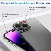 Vente en Gros pour Coque de Téléphone Antichoc en TPU Acrylique Transparent à Quatre Coins pour iPhone 15 14 13 12 11 Pro Max et iPhone 14 6 7 8 Plus