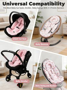 Cojín Adicional <span class=keywords><strong>para</strong></span> Asiento de Coche <span class=keywords><strong>para</strong></span> Bebés, Recién Nacidos y Niños Pequeños, Reversible, Soporte <span class=keywords><strong>para</strong></span> Cabeza y Cuerpo, Malla Transpirable, Minky Dot - Product Image 4