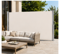 Auvent latéral rétractable d'extérieur, écran d'intimité, 3 m de large, tirage manuel, structure en acier-alliage d'aluminium, tissu polyester PU résistant au vent