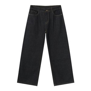 Jeans de Mezclilla para Hombre, Corte Recto, Lavado a la Piedra, Cintura Media, Corte Regular, Tejido de Algodón, Estilo Casual Otoñal - Product Image 2