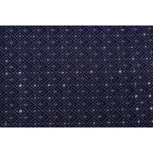 Tissu en velours Triloki noir brodé à motif abstrait, 44 pouces au mètre, pour robes de mariée, artisanat et couture - Product Image 2