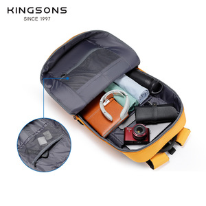 Kingsons <b>Laptop</b> <b>Backpack</b> 20-35L Water Resistant Unisex Everyday Use Yellow Green Blue Khaki Solid Color Shoulder Straps - Product Image 3