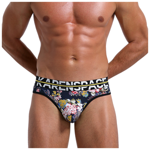 AK OEM ODM Sous-vêtements <span class=keywords><strong>pour</strong></span> hommes de haute qualité, caleçons en tricot à motif floral imprimé, <span class=keywords><strong>string</strong></span> <span class=keywords><strong>pour</strong></span> hommes en polyester/nylon, séchage rapide - Product Image 1