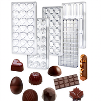 Moule à Chocolat en Polycarbonate Transparent Cœur Diamant Besafe pour Mousses, Gelées, Pralinés, Friandises et Biscuits