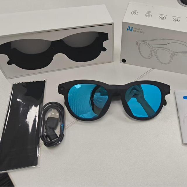M88 Fashionable Sports Smart Glasses Glass Material 1080P 2MP Camera Anti Shake Video Recording Directional Sound Open Ear