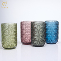 Coloré bégonia fleur en relief gobelets en verre haut bas verres à vin verres à eau hôtel rince-bouche tasses Restaurant boisson tasse