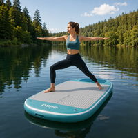 Plateforme de yoga aquatique gonflable avec large pont antidérapant en EVA, pont flottant stable pour le fitness, le Pilates, les étirements et l'équilibre