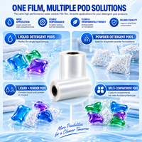 Rouleau de film souple soluble à l'eau froide, haute brillance, pour emballage de dosettes de lessive, largeur 30-100 mètres