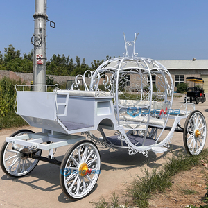Actividad Promocional, Artículos <span class=keywords><strong>para</strong></span> Bodas, Carro de Caballos Móvil con Forma de Calabaza, Carruaje Blanco de Cenicienta, Transporte Especial en Venta - Product Image 1