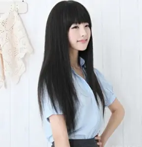 Модный женский парик Qi Liu Hai для восстановления лица, темпераментный парик Bobo, парик средней длины, прямые волосы, оптовая продажа от производителей