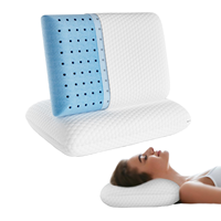 Oreillers en mousse à mémoire de forme de qualité supérieure, lot de 2, rectangulaires, doux, confortables, rafraîchissants, avec housse amovible lavable en machine, 24x16, blanc nuageux