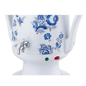 <span class=keywords><strong>Samovar</strong></span> <span class=keywords><strong>Elettrico</strong></span> Russo in Acciaio Inox di Alta Qualità, 3,5L, Colore Bianco, con Decorazioni Floreali - Product Image 2