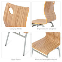Chaises de bureau et d'étude ergonomiques en contreplaqué courbé de style chinois, écologiques, avec cadre en acier de 22 mm, pour la maison et le bureau, vente en gros