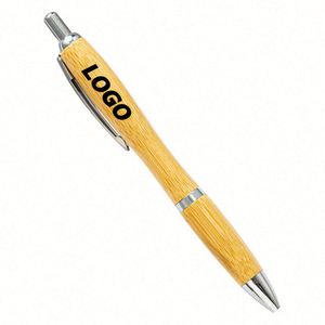 Stylos à bille en bambou portables personnalisés avec impression sérigraphique - Cadeau promotionnel écologique avec logo, vente en gros, design unique - Product Image 1