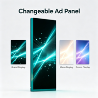 Boîtes lumineuses publicitaires ultra-minces série Pro, écran rétroéclairé LED, profil fin de 22 mm pour la signalisation des vitrines de magasins de détail