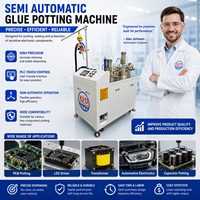 Máquina de encapsulado de resina epoxi de silicona de 2 partes AB semiautomática, máquina de doming manual para LED y motores de bobina electrónicos