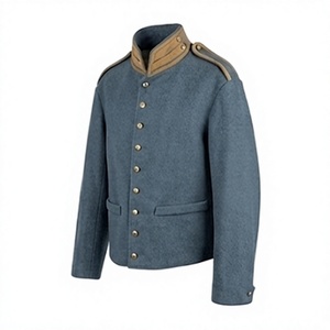 Veste matelassée 100 % laine pour homme, col montant, simple boutonnage, longueur standard, coupe-vent, vêtement d'extérieur d'hiver - Product Image 3