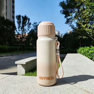 Gradient Insulated Water Bottle With Carrying Strap Leak Proof For Outdoor Sports And Travel 500Ml - Product Image 4
