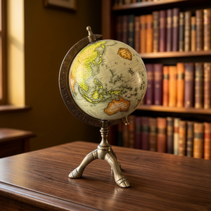 Globe terrestre vintage en laiton, finition antique, globe terrestre de table pour bureau, étude, cadeau - Product Image 3