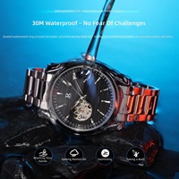 RAYZEON Herren Casual Business Uhr, Modische Leuchtende 30M Wasserdichte Stahlarmbanduhr mit Offener Mechanik