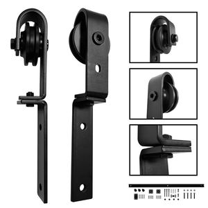 Wekis bi-gấp trượt <span class=keywords><strong>Barn</strong></span> <span class=keywords><strong>Door</strong></span> với phần cứng Kit Top gắn màu đen Con lăn Bifold cửa <span class=keywords><strong>Barn</strong></span> phong cách bi gấp <span class=keywords><strong>Barn</strong></span> <span class=keywords><strong>Door</strong></span> Kit - Product Image 3