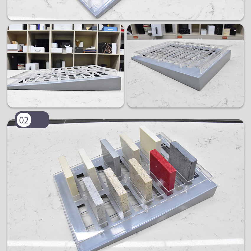 Hot Sale Acrylic Tile Table Top Metal Countertop Quartz Granite Ceramic Factory Stone Desk Rack Display Stand