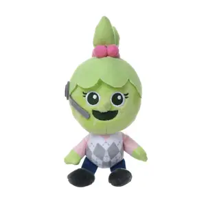 Il personaggio delle verdure verdi del fumetto gioca i giocattoli molli dei giocattoli della peluche