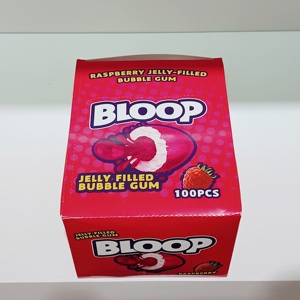 定制徽标包装覆盆子果冻夹心泡泡糖脆皮三明治口香糖糖果 - Product Image 4