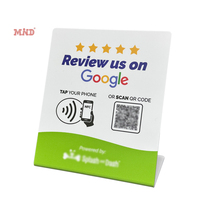 Impression personnalisée PVC Nfc Présentoir de table Puce d'origine NTAG 213 Menu de restaurant Nfc Google Review Nfc Présentoir de table
