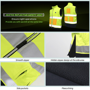 Professional High Visibility Warm Reflective Safety Vest Customized Logo <strong>Work</strong> <strong>Clothes</strong> <strong>Smart</strong> Heating Vest Fireman Uniforms - Product Image 3