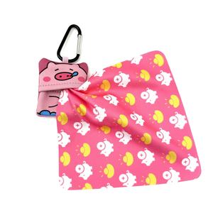 Chiffonnette en microfibre portable personnalisable avec logo <span class=keywords><strong>pour</strong></span> lunettes, montres et verres, avec clip porte-clés - Product Image 5