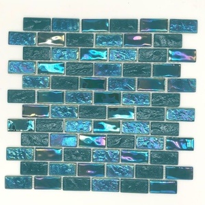Carrelage de piscine bleu en mosaïque à la mode, irisée, miroir de <span class=keywords><strong>verre</strong></span>, écorce et bâton, dosseret - Product Image 4