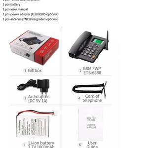 Téléphone fixe sans fil GSM 2 SIM avec radio CE/FM 6588 Ets-6588 GSM FWP - Product Image 6