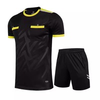 Seragam Wasit Sepak Bola Set Musim Panas Jersey Poliester Lengan Pendek untuk Wasit Perlengkapan Profesional untuk Pertandingan Sepak Bola dan Latihan