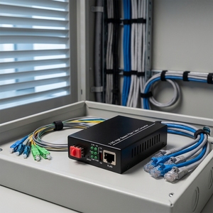 ตัวแปลงสื่อแบบปรับเปลี่ยนได้ 2.5G Adaptive Transceiver Media Converter 2 พอร์ต SFP ไฟเบอร์ RJ45 ทองแดง IP40 10Gbps ฟูลดูเพล็กซ์ สำหรับระบบกล้องวงจรปิด SH LINK แบบกำหนดเอง - Product Image 3