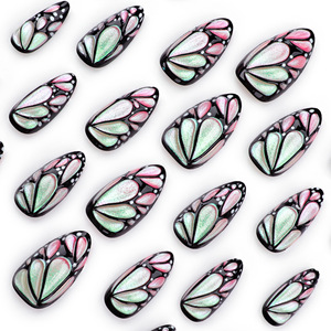 Faux Ongles Papillon 3D Réutilisables à Changement de Couleur Dégradé Rose pour Manucure – Vente en Gros - Product Image 3