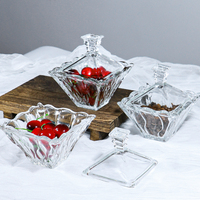 Boîte à bonbons en verre avec couvercle, style vintage, promotionnelle, pour supermarché, maison, salle à manger, qualité alimentaire, transparente, pour cadeau