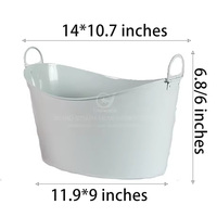 Seau à glace en métal revêtu de poudre de 3,6 gallons pour les fêtes en plein air