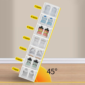 Stackable Sneaker PP Giày hộp lưu trữ hộp giày container rõ ràng giày nhựa hộp lưu trữ cho nhà - Product Image 4