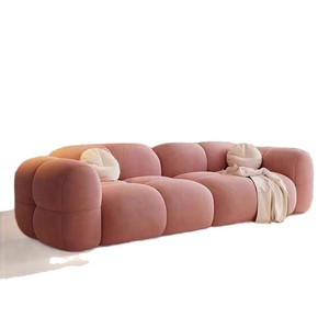 Homestay Light Luxury Italian Design Special-shaped <strong>Sofa</strong> Sponge Cushions Wood Legs Living Room <strong>Sofa</strong> <strong>Cream</strong> Style Cute Creative - Product Image 6