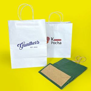 Asas de Cuerda Retorcida de Papel Kraft Clásico Reciclado Personalizadas ZJPACK para Bolsas de Papel para Comida para Llevar de Restaurantes - Product Image 1