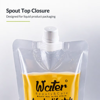 Pochette Doypack transparente avec bec verseur, emballage alimentaire en PE gaufré pour whisky, jus, eau, café, thé, lait