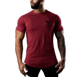 Vêtements de sport pour hommes en gros, body uni ajusté, t-shirts de sport pour hommes, coton blanc pur, élasthanne, t-shirt de fitness pour hommes, fournisseurs - Product Image 3