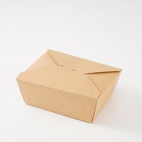 Boîte à emporter pliable en papier kraft avec impression personnalisée, fermeture à clip, matériaux recyclés, gaufrage pour café et snacks